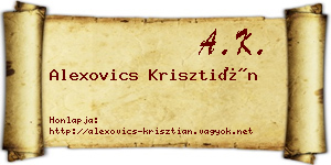 Alexovics Krisztián névjegykártya