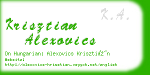 krisztian alexovics business card